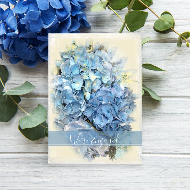 Blue Hydrangea Blume Engagement Party Einladung (Von Creator hochgeladen)