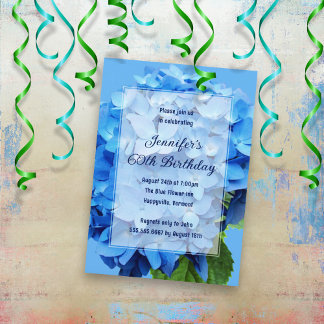Blue Hydrangea Blume Geburtstag für sie Einladung