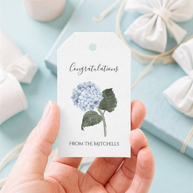 Blue Hydrangea-Blume Geschenkanhänger (Blue Hydrangea Gift Tag)