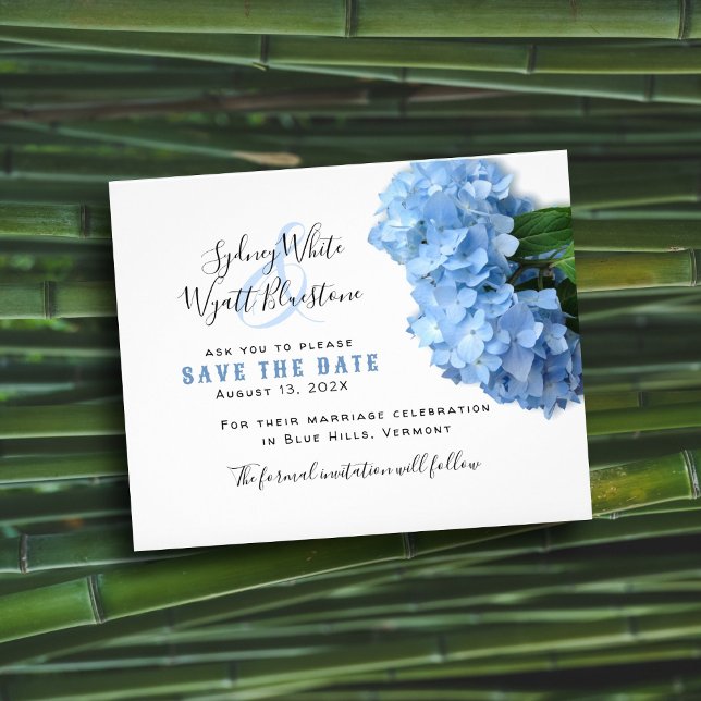 Blue Hydrangea Blume Haushalt Save the Date Flyer (Von Creator hochgeladen)