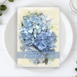 Blue Hydrangea Blume Hochzeit Probe Dinner Einladung