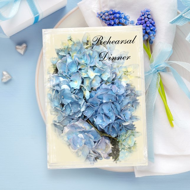 Blue Hydrangea Blume Hochzeit Probe Dinner Einladung (Von Creator hochgeladen)