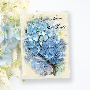 Blue Hydrangea-Blume Hochzeit Sichern Sie das Datu Einladung