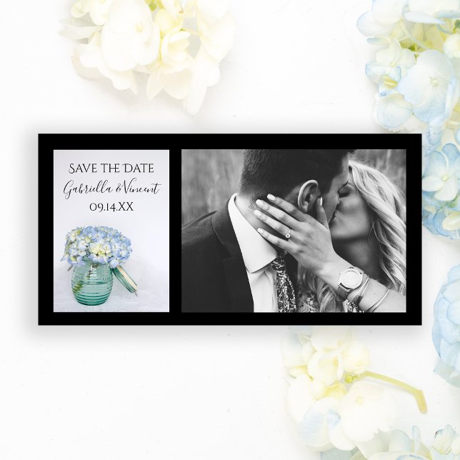 Blue Hydrangea Blume Jar Wedding Save the Date (Von Creator hochgeladen)