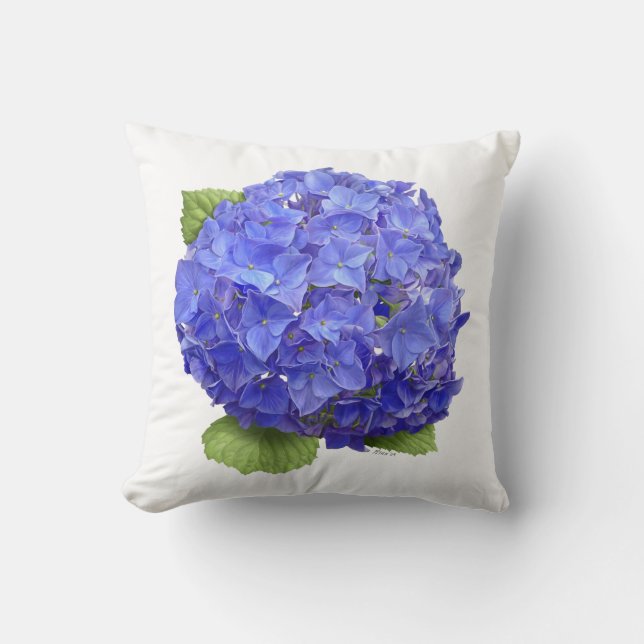 Blue Hydrangea-Blume Kissen (Vorderseite)