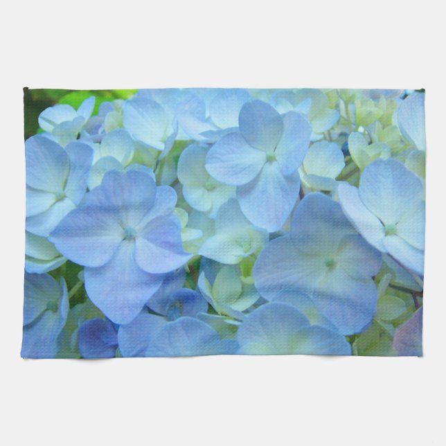 Blue Hydrangea Blume Küchentücher nach Maß (Horizontal)