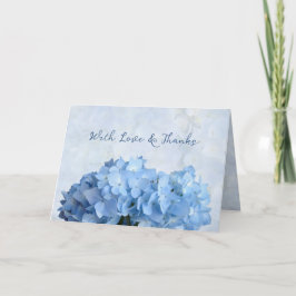 Blue Hydrangea Blume Liebe und Dankkarte Einladung