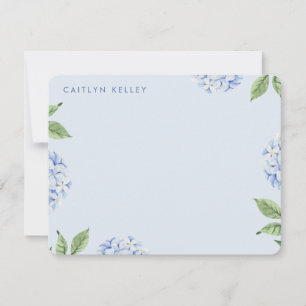 Blue Hydrangea Blume Light Blue Custom Flat Mitteilungskarte