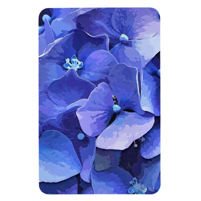 BLUE HYDRANGEA BLUME MAGNET (Vertikal)