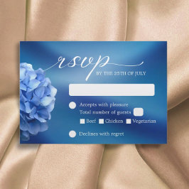 Blue Hydrangea Blume Navy Blue Wedding RSVP Karte