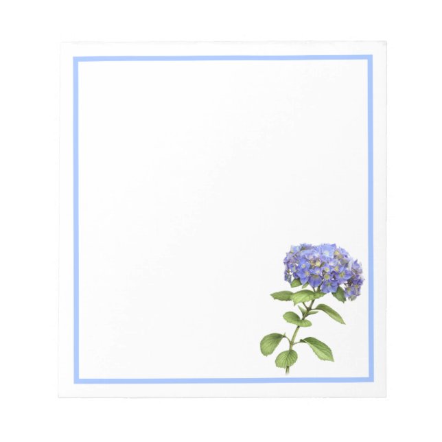Blue Hydrangea-Blume Notizblock (Vorderseite)