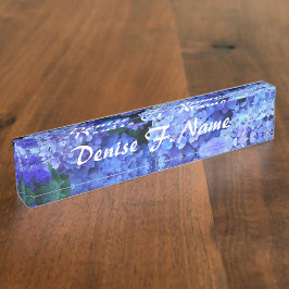 Blue Hydrangea Blume Personalisiert Floral Namensplakette