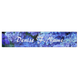 Blue Hydrangea Blume Personalisiert Floral Namensplakette