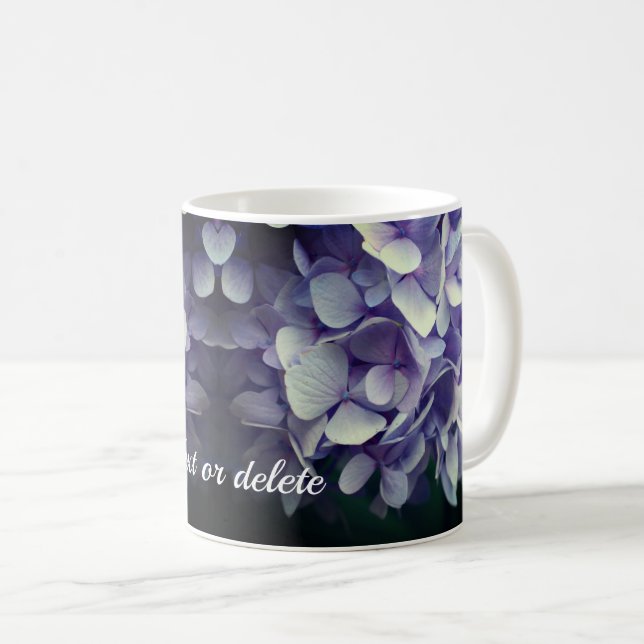 Blue Hydrangea Blume Personalisiert Kaffeetasse (VorderseiteRechts)