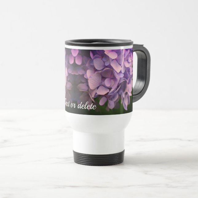 Blue Hydrangea Blume Personalisiert Reisebecher (VorderseiteRechts)