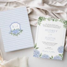 Blue Hydrangea Blume, Personalisiertes Wappen Hoch