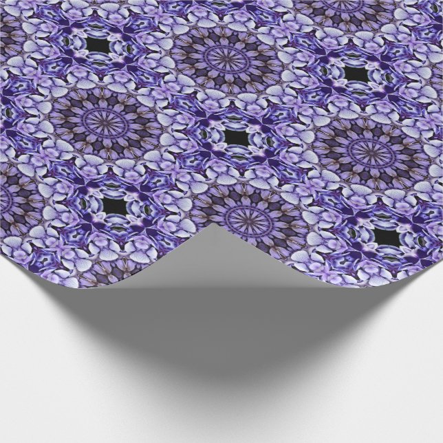 Blue Hydrangea Blume Petals Abstrakt Art Pattern Geschenkpapier (Ecke)
