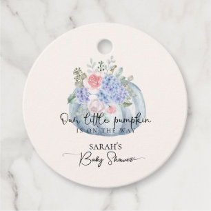 Blue Hydrangea Blume Pumpkin Fall Baby Dusche Geschenkanhänger