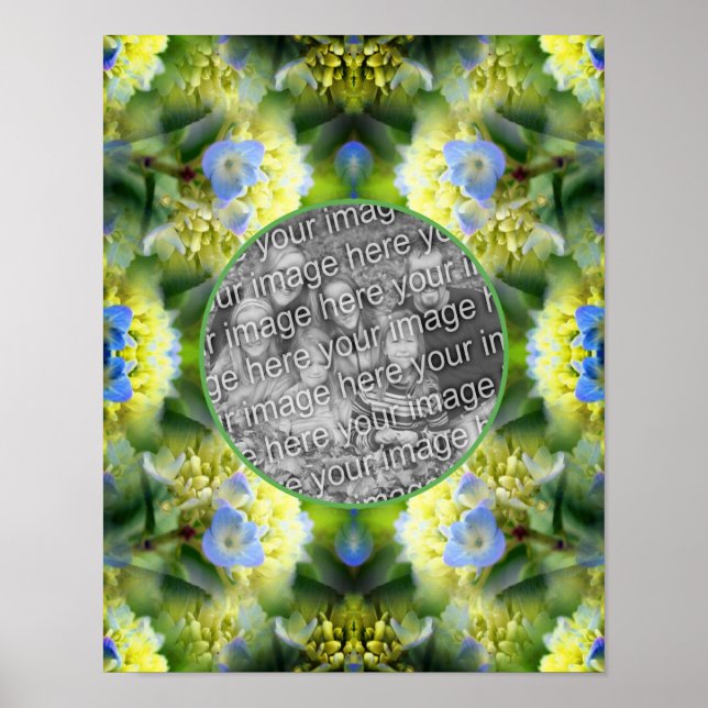 Blue Hydrangea Blume Rahmen erstellen Sie Ihr eige Poster (Vorne)