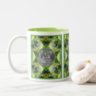 Blue Hydrangea Blume Rahmen erstellen Sie Ihr eige Zweifarbige Tasse