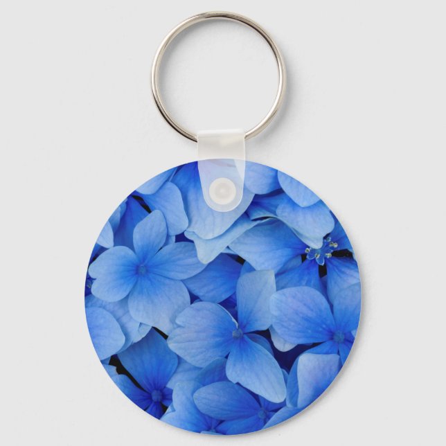 Blue Hydrangea-Blume Schlüsselanhänger (Vorderseite)