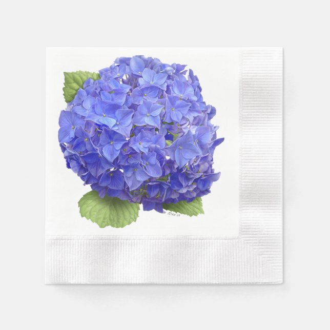 Blue Hydrangea-Blume Serviette (Vorderseite)