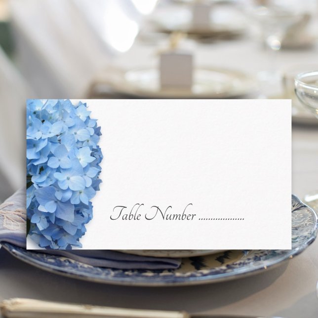 Blue Hydrangea Blume Tischnummer Cards Platzkarte (Von Creator hochgeladen)