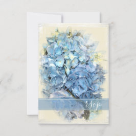 Blue Hydrangea Blume Wedding RSVP Karte