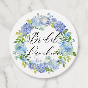 Blue Hydrangea Blume Wreath Bridal Luncheon Geschenkanhänger