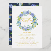Blue Hydrangea Blume Wreath Christening