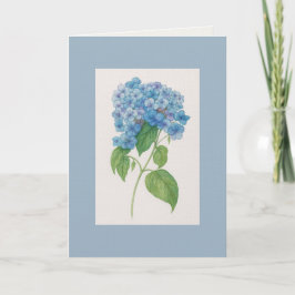 Blue Hydrangea Botanical Art Card — Watercolour Karte