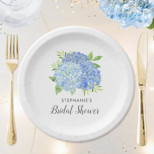 Blue Hydrangea Bouquet Brautparty Pappteller