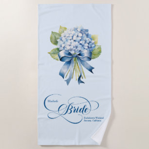 Blue Hydrangea Bouquet Bride Bachelorette Strandtuch