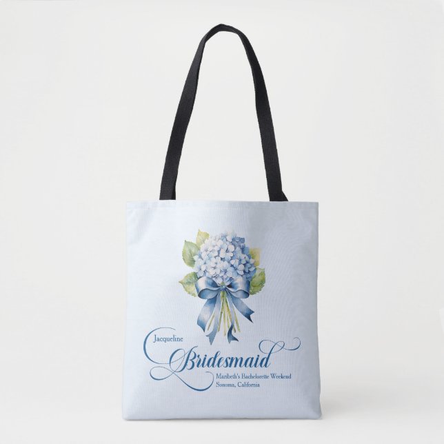 Blue Hydrangea Bouquet Bridesmaid Bachelorette (Vorderseite)