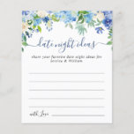 Blue Hydrangea Brautparty Date Night Idea Card Flyer<br><div class="desc">Blue Hydrangea Brautparty Date Night Idea Card.</div>