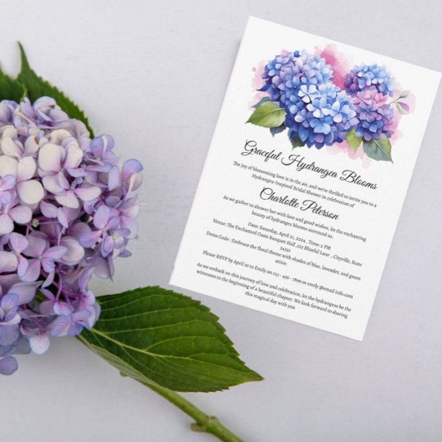 Blue Hydrangea Brautparty Einladung (Von Creator hochgeladen)