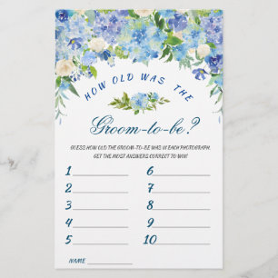 Blue Hydrangea Brautparty Game