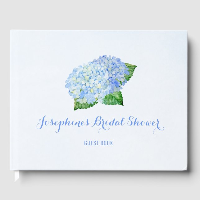 Blue Hydrangea Brautparty Gästebuch (Vorderseite)