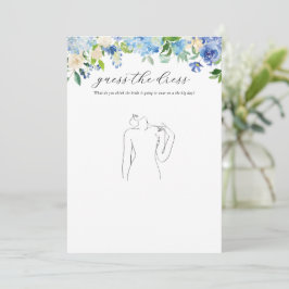 Blue Hydrangea Brautparty schätzt das Dress Game Einladung