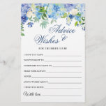 Blue Hydrangea Brautparty Wünsche & Ratenkarte<br><div class="desc">Blue Hydrangea wünscht & beratend Karte. Personalisieren Sie mit der Braut zu sein Name und Datum der Dusche. Für weitere Anpassungen klicken Sie bitte auf den Link "Weiter anpassen". Wenn Sie Hilfe benötigen,  kontaktieren Sie mich bitte.</div>