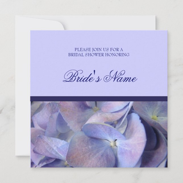 Blue Hydrangea Bridal Dusche Einladungen (Vorderseite)