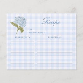 Blue Hydrangea Bridal Shower Recipe Card
