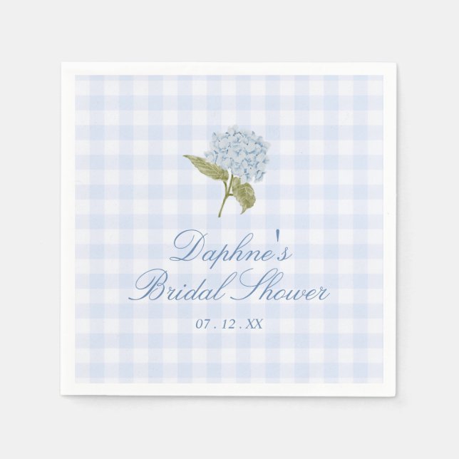 Blue Hydrangea Bridal Shower Serviette (Vorderseite)