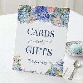 Blue Hydrangea Bridal Shower Tea Cards & Gifts Sockelschild