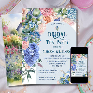 Blue Hydrangea Bridal Tea Party Einladung