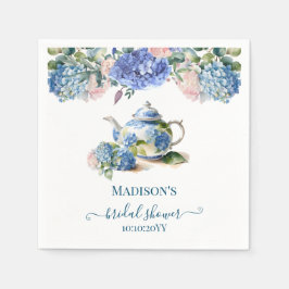 Blue Hydrangea Bridal Tea Party Serviette