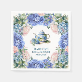 Blue Hydrangea Bridal Tea Party Serviette