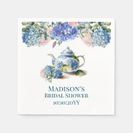 Blue Hydrangea Bridal Tea Party Serviette