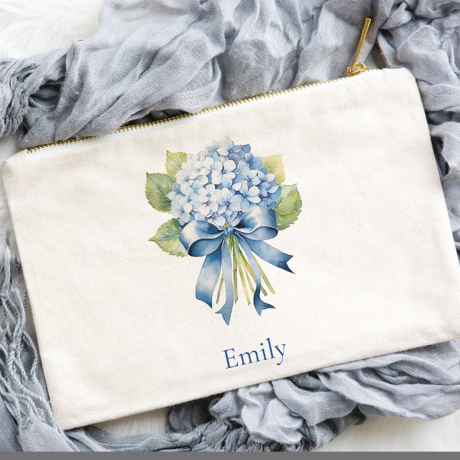 Blue Hydrangea Bridesmaid Kosmetik Zubehörtasche (Blue Hydrangea makeup Bag)