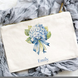 Blue Hydrangea Bridesmaid Kosmetik Zubehörtasche